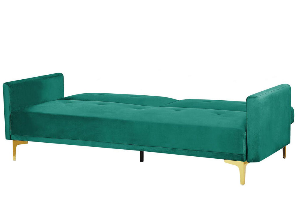 Sofa Bed LUCAN Velvet Emerald Green 3 Seater