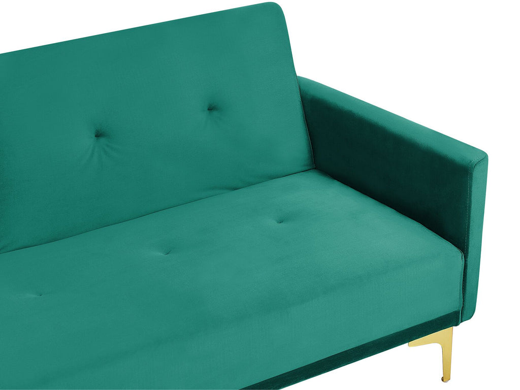 Sofa Bed LUCAN Velvet Emerald Green 3 Seater