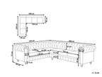 Right Hand Faux Leather Corner Sofa Black CHESTERFIELD