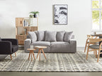 3 Seater Jumbo Cord Sofa Light Grey VISKAN