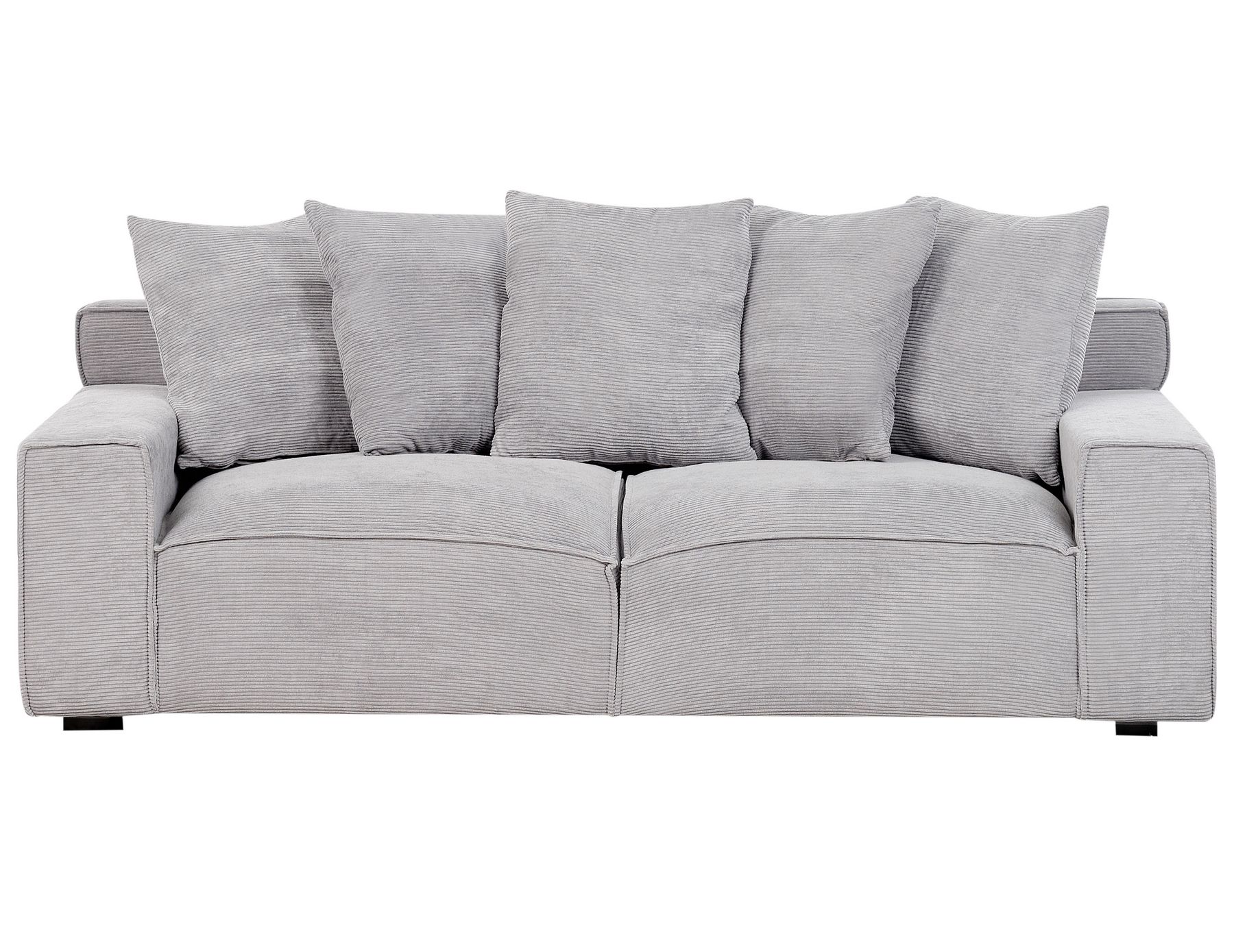 3 Seater Jumbo Cord Sofa Light Grey VISKAN