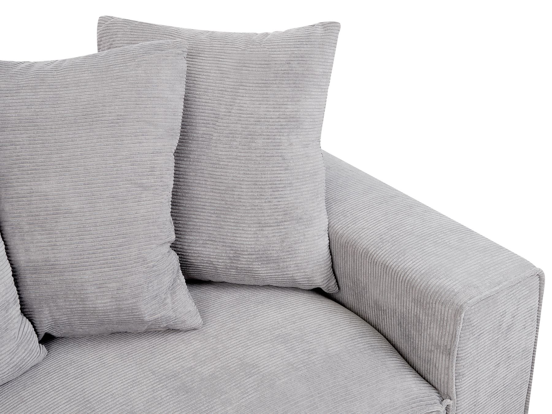 3 Seater Jumbo Cord Sofa Light Grey VISKAN
