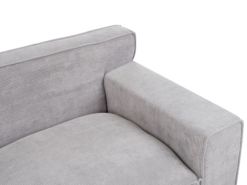 3 Seater Jumbo Cord Sofa Light Grey VISKAN