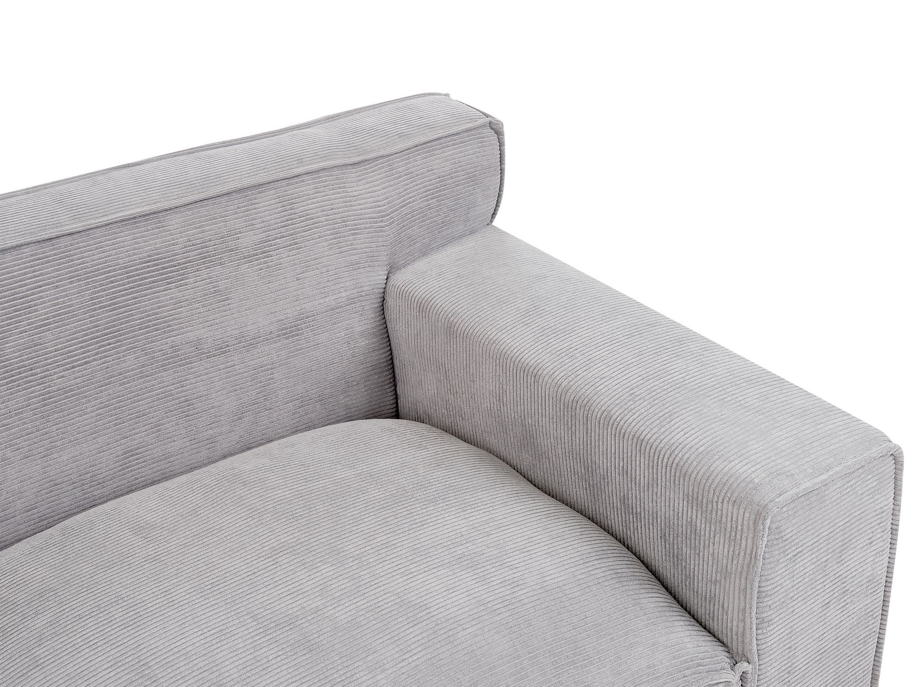 3 Seater Jumbo Cord Sofa Light Grey VISKAN