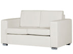 2 Seater Leather Sofa White HELSINKI