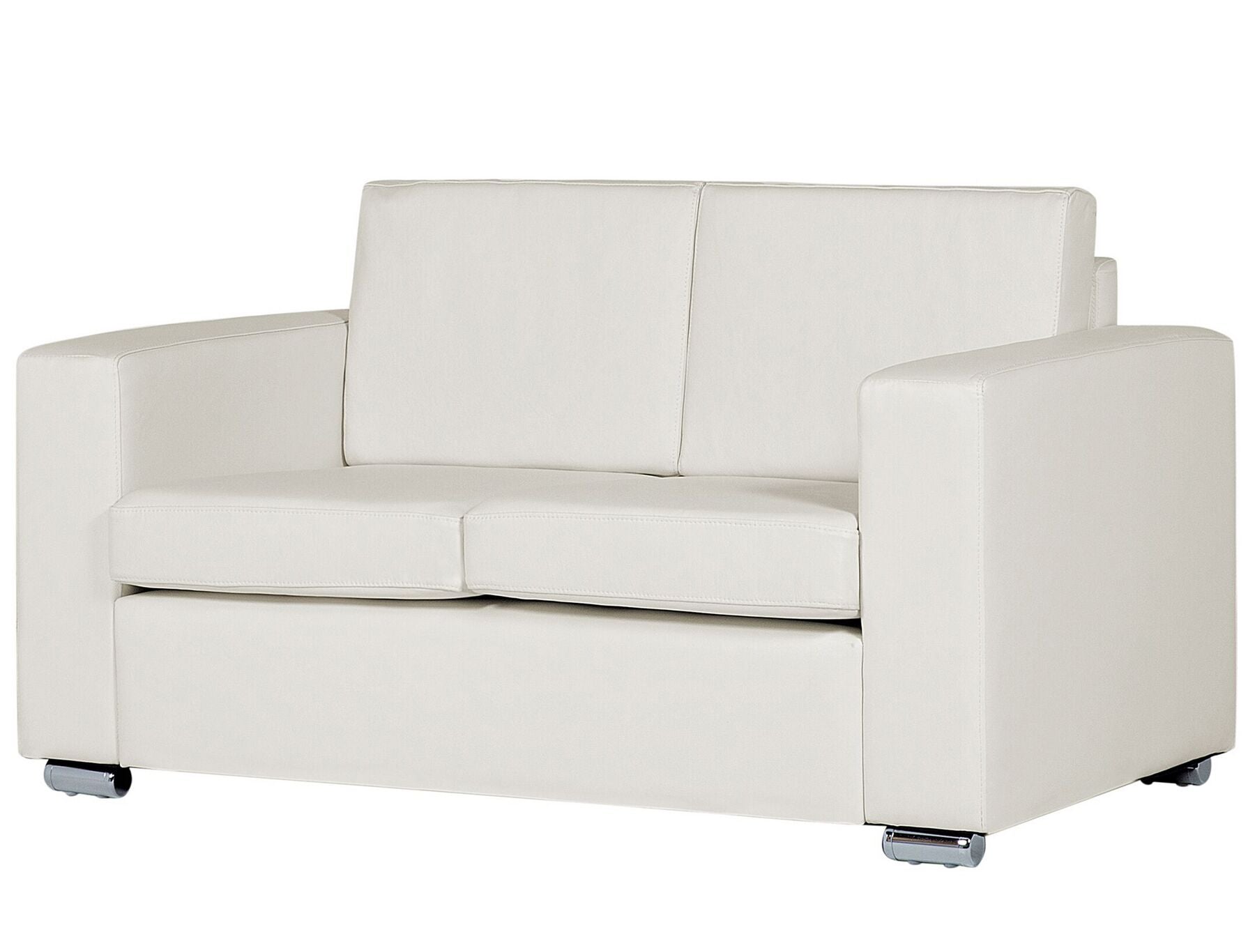 2 Seater Leather Sofa White HELSINKI
