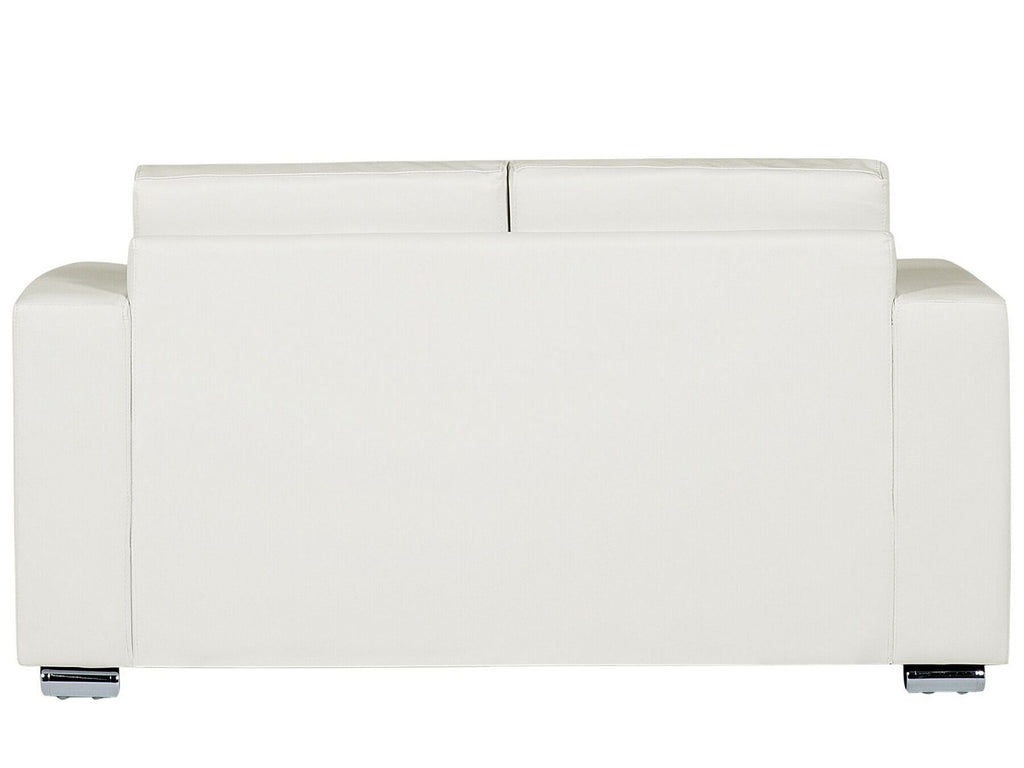 2 Seater Leather Sofa White HELSINKI