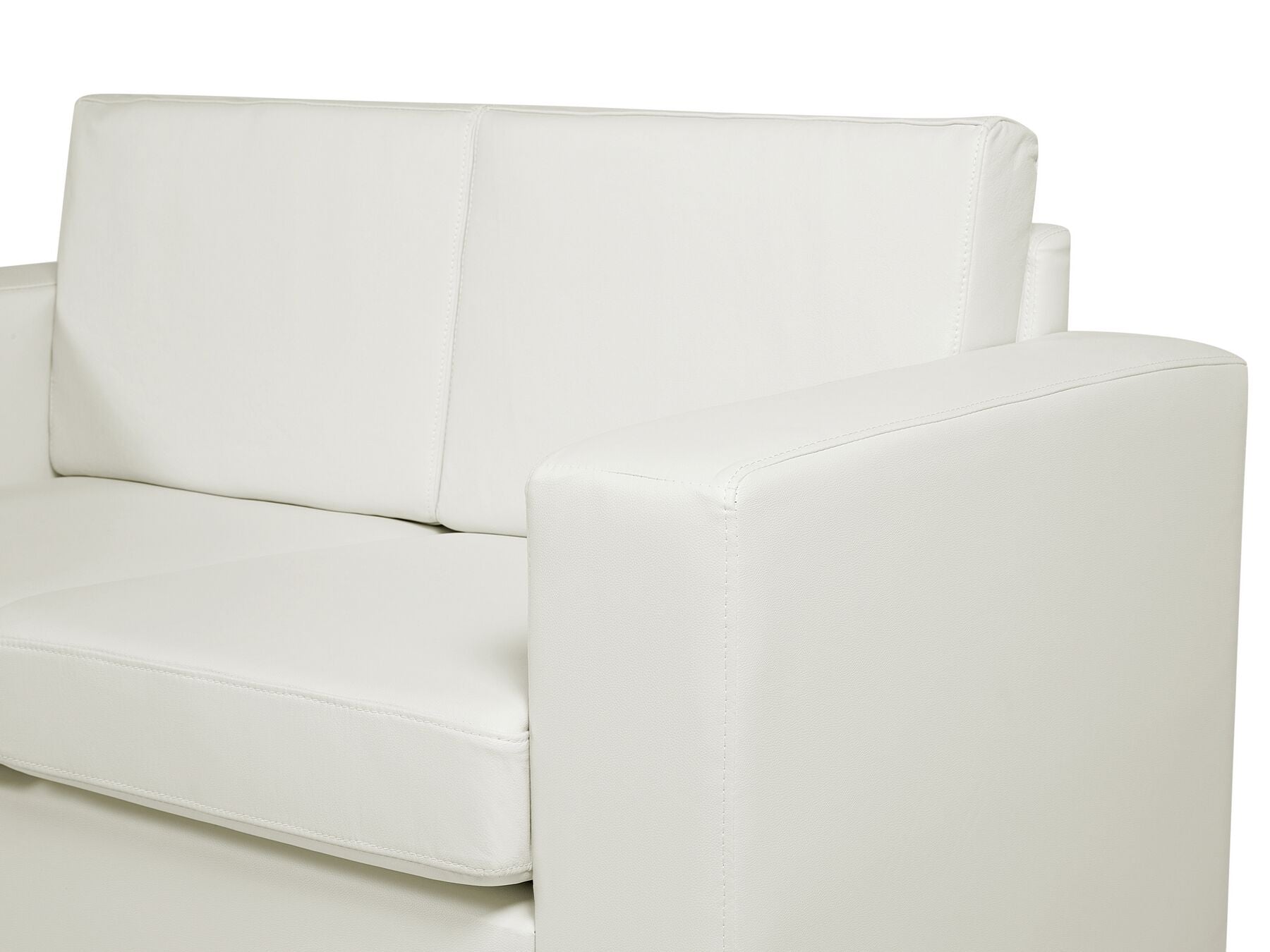 2 Seater Leather Sofa White HELSINKI