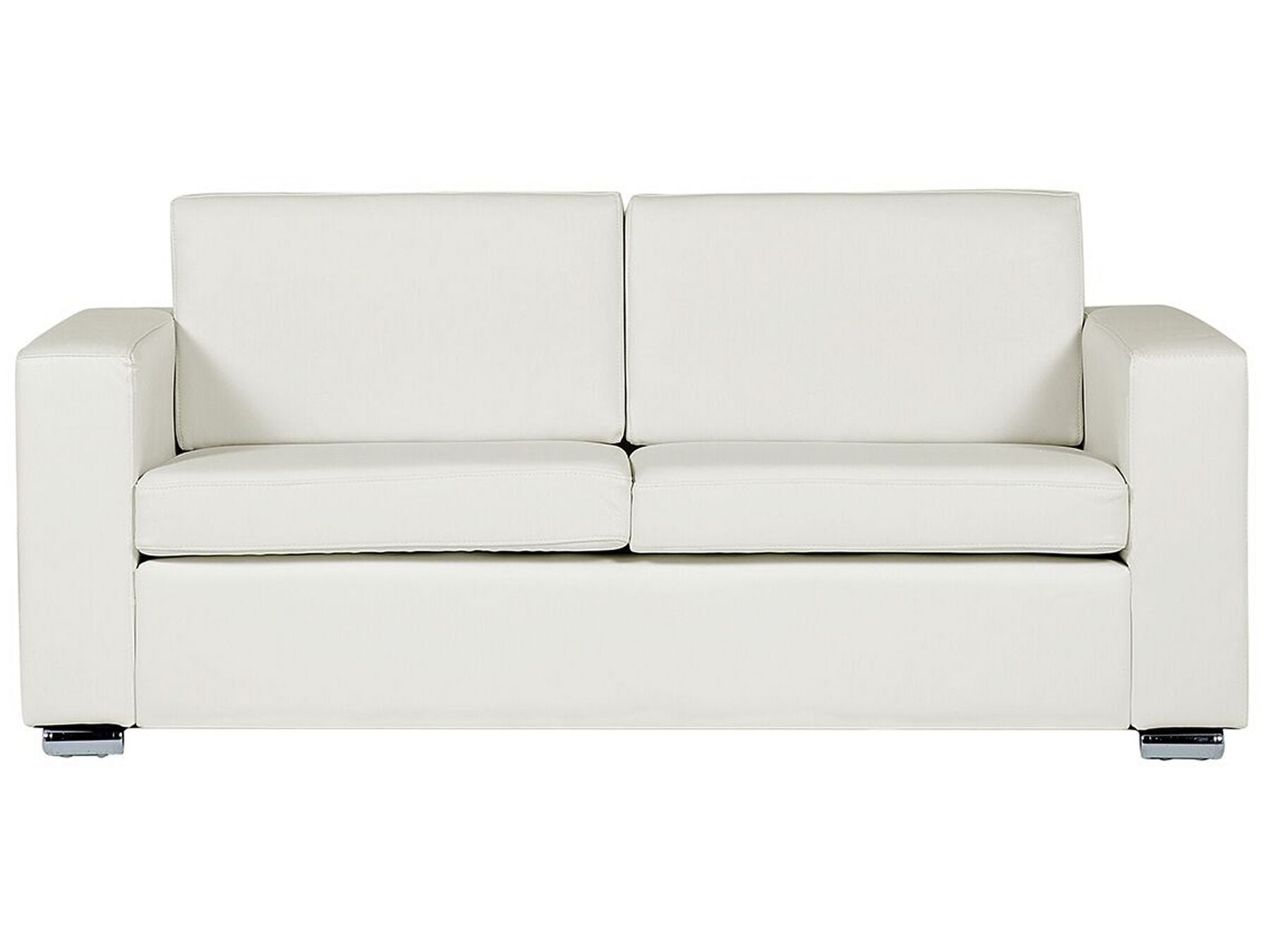 3 Seater Leather Sofa White HELSINKI