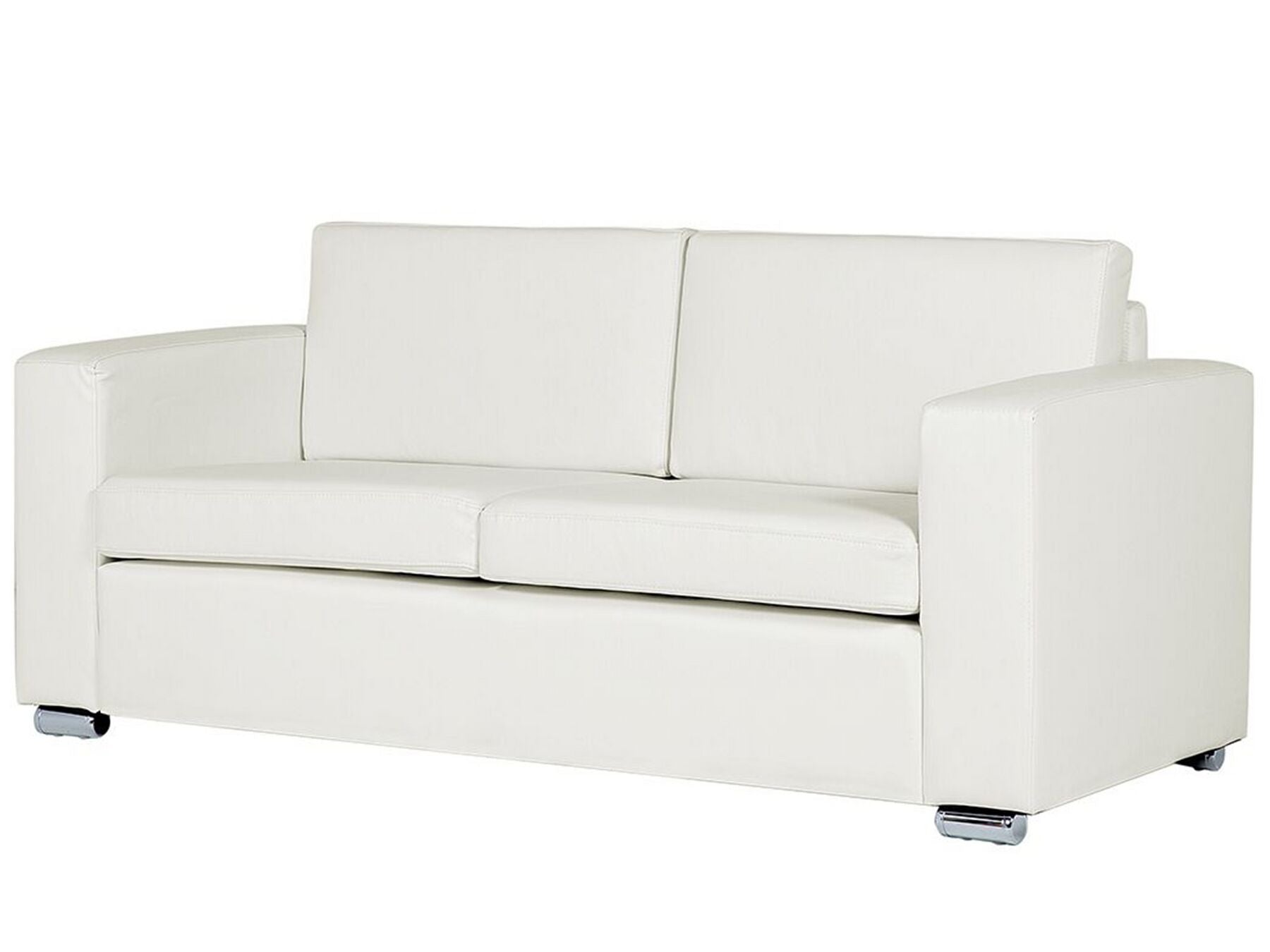 3 Seater Leather Sofa White HELSINKI