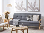 Sofa Bed TJORN Fabric Grey 3 Seater