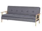 Sofa Bed TJORN Fabric Grey 3 Seater
