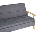 Sofa Bed TJORN Fabric Grey 3 Seater