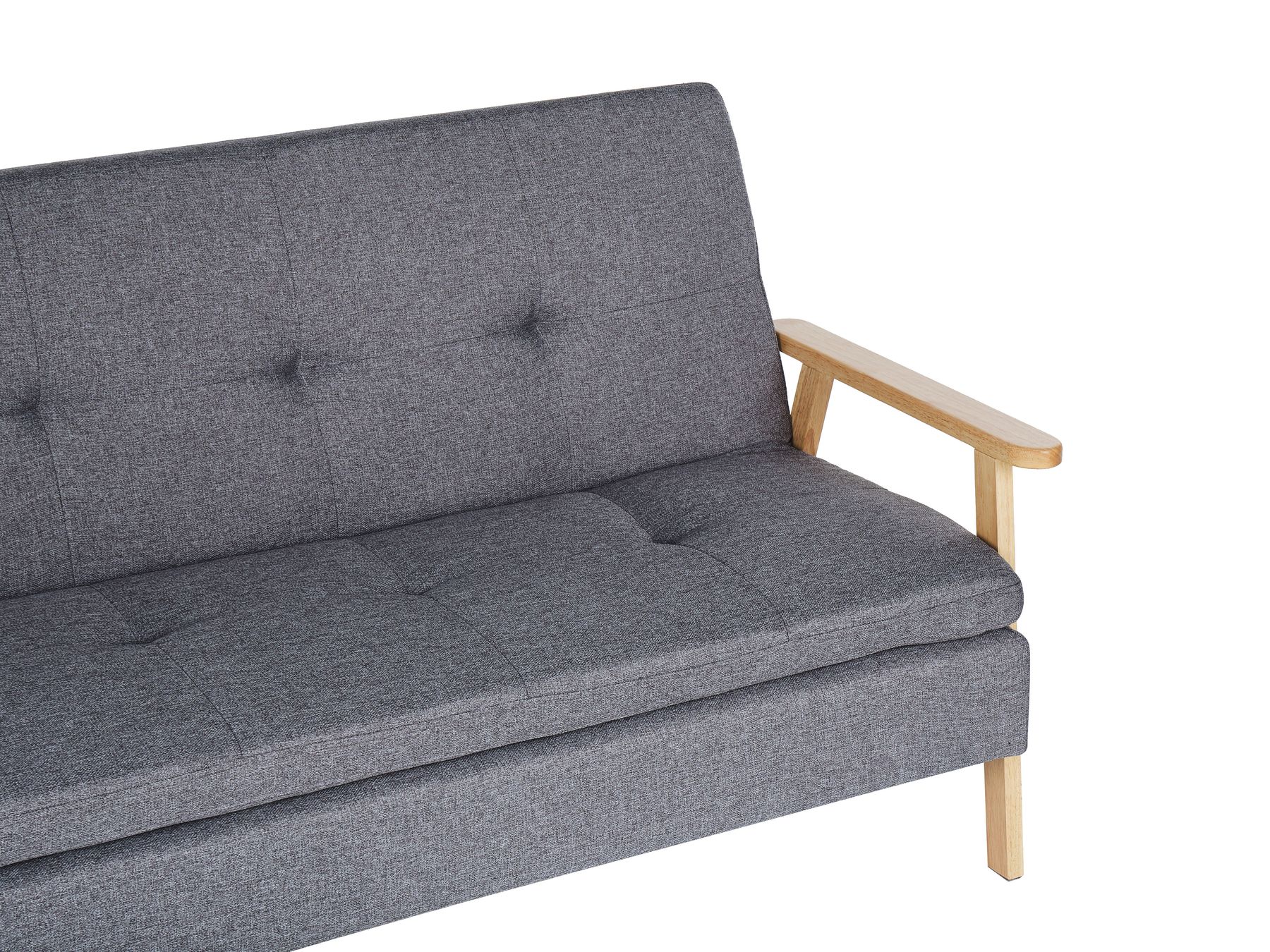 Sofa Bed TJORN Fabric Grey 3 Seater