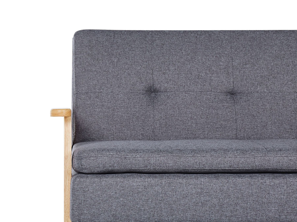 Sofa Bed TJORN Fabric Grey 3 Seater