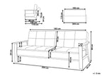 Sofa Bed TJORN Fabric Grey 3 Seater