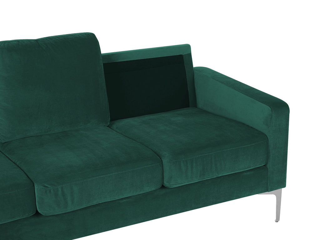 3 Seater Velvet Sofa Green GAVLE