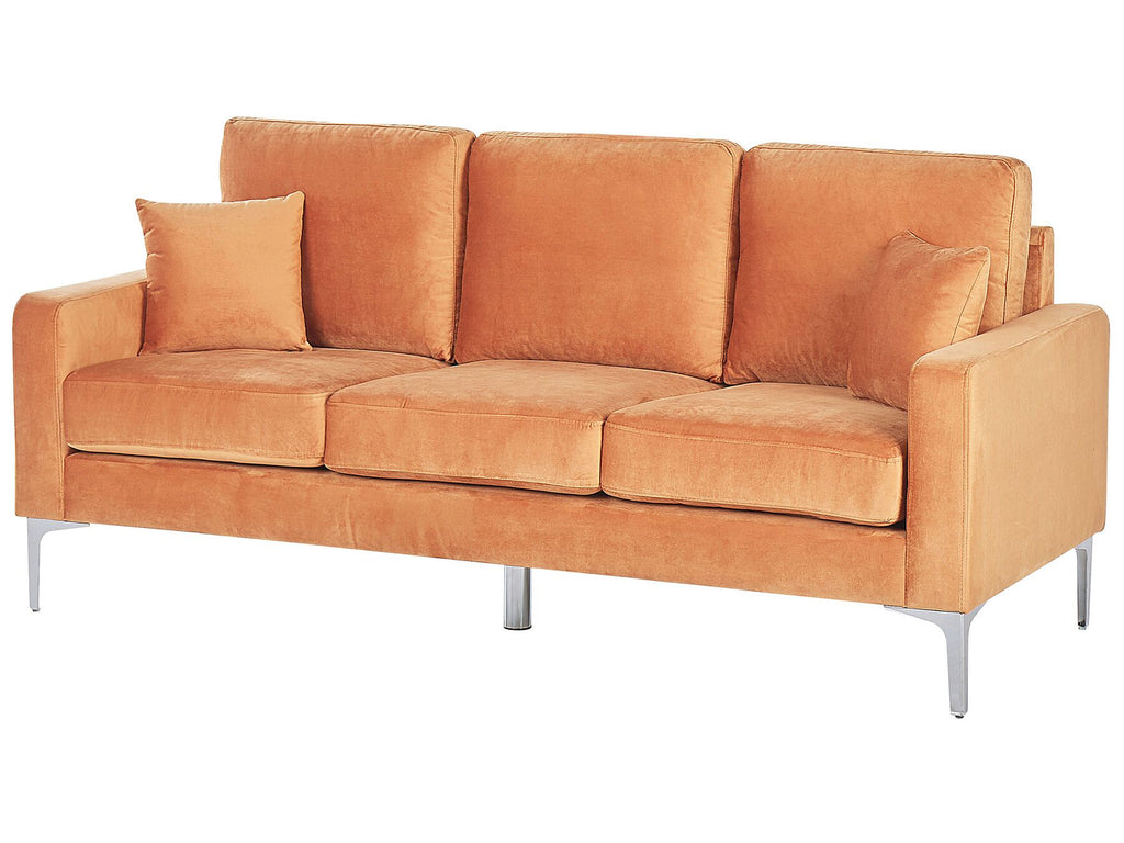3 Seater Velvet Sofa Orange GAVLE