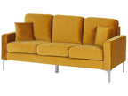 3 Seater Velvet Sofa Yellow GAVLE