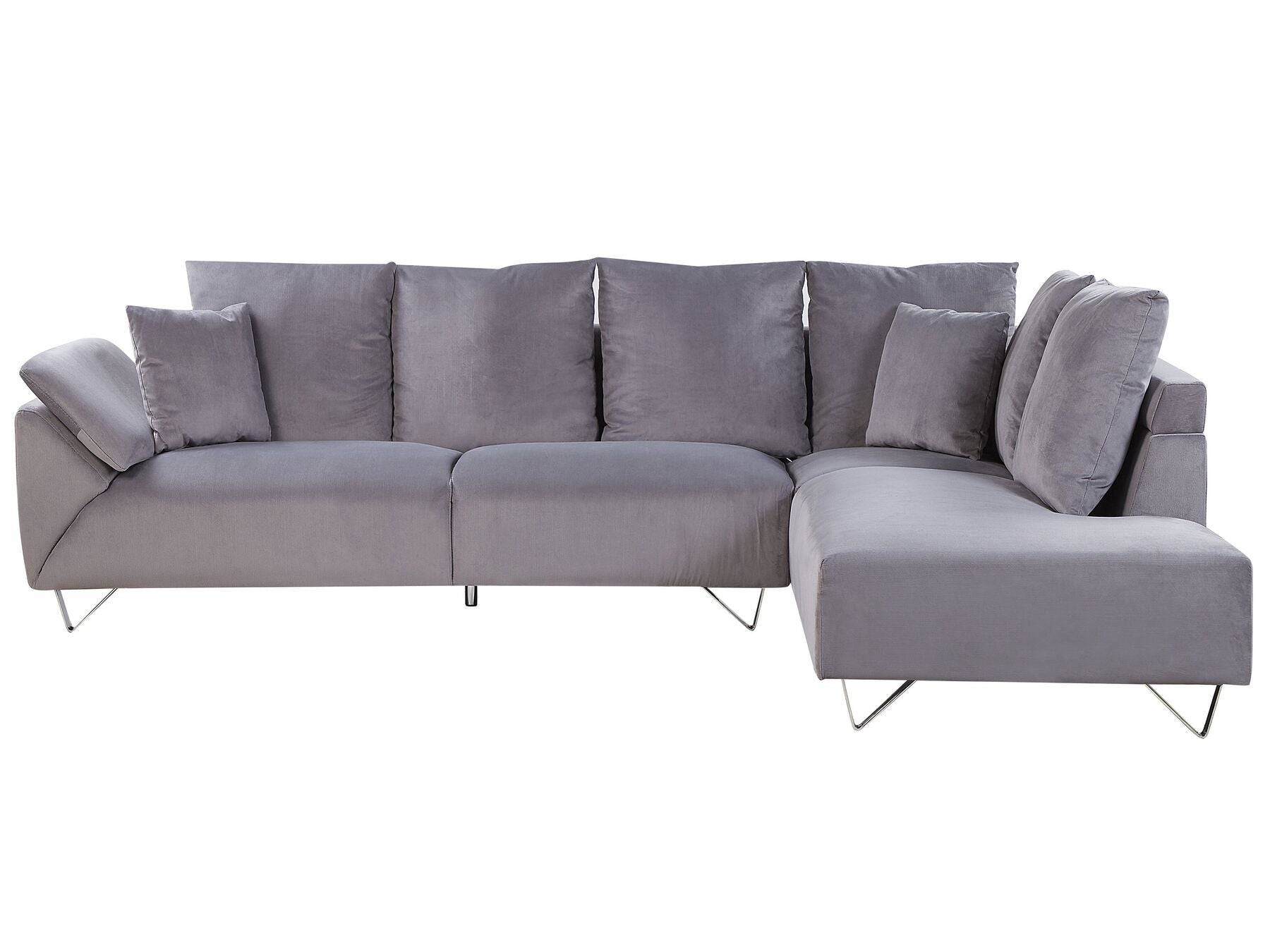 Corner Sofa LUNNER Corduroy Grey 4 Seater Left Hand