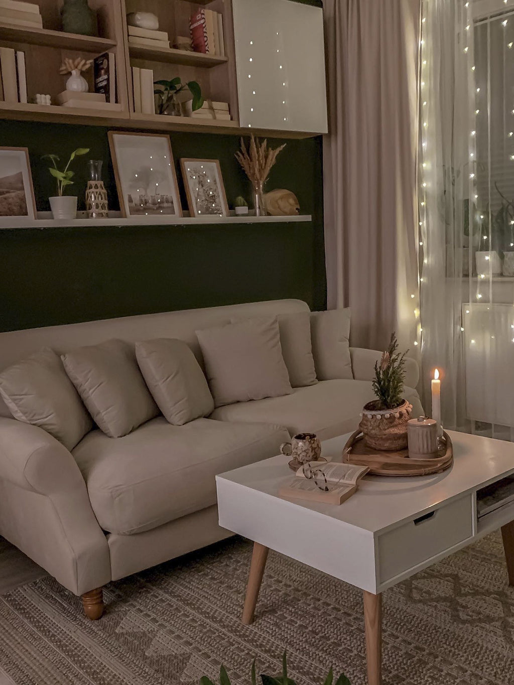 2 Seater Velvet Sofa Off-White EIKE