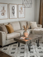 Corner Sofa OSLO Fabric Beige 4 Seater Left Hand