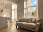 2 Seater Velvet Sofa Off-White EIKE