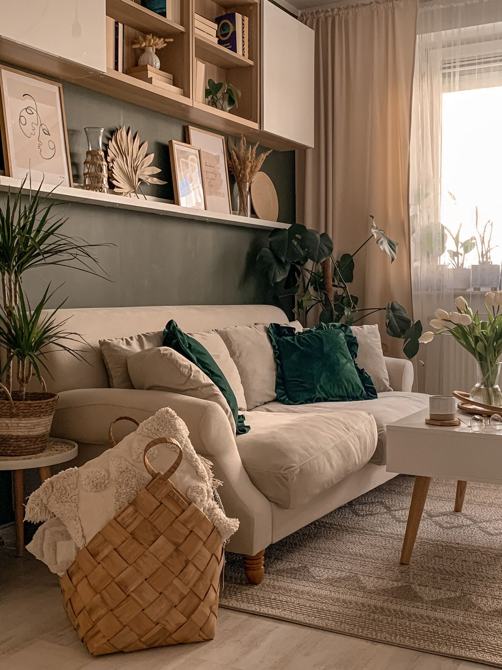 2 Seater Velvet Sofa Off-White EIKE