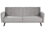 Sofa Bed SENJA Velvet Light Grey 3 Seater