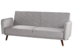 Sofa Bed SENJA Velvet Light Grey 3 Seater
