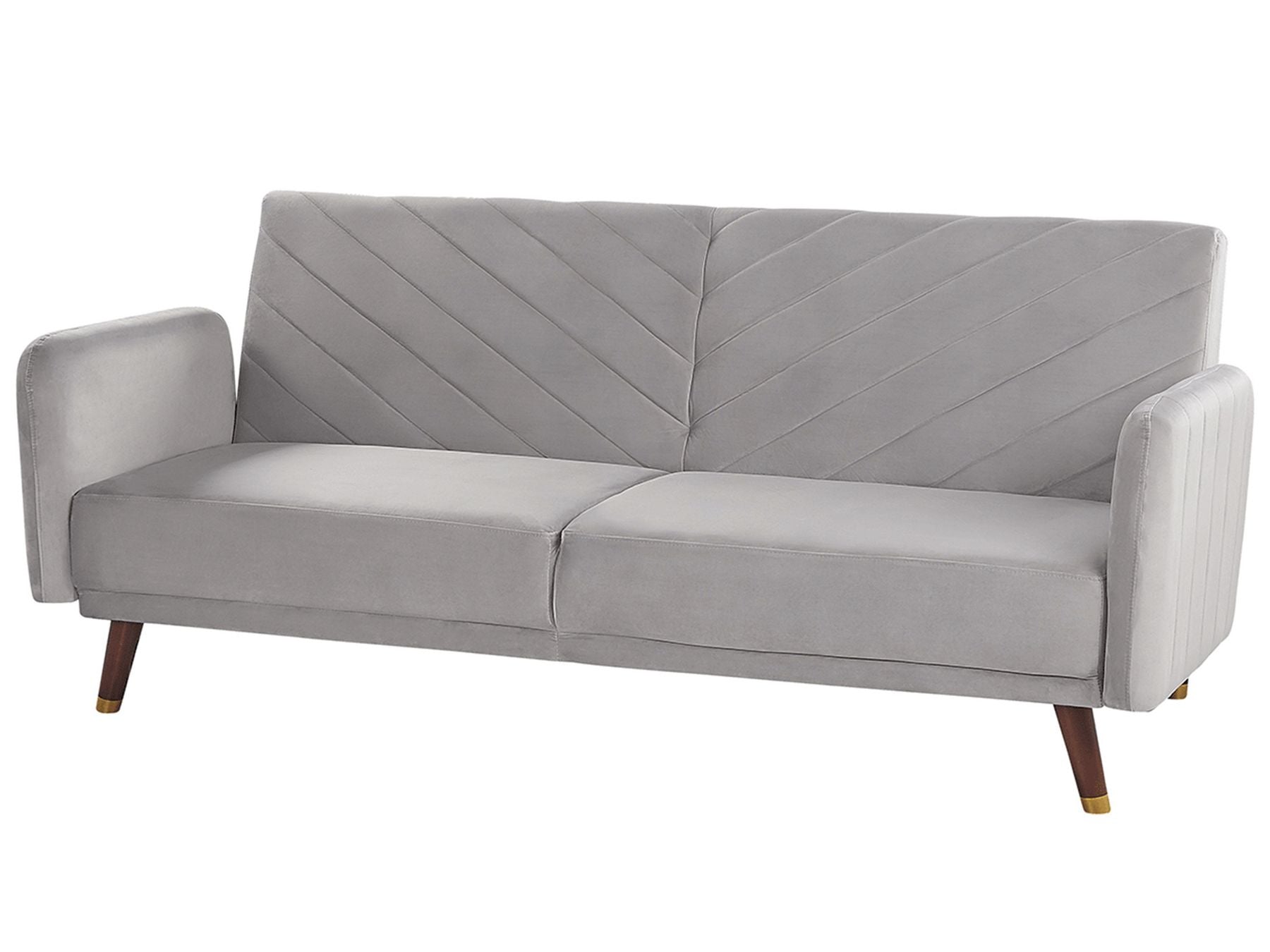 Sofa Bed SENJA Velvet Light Grey 3 Seater