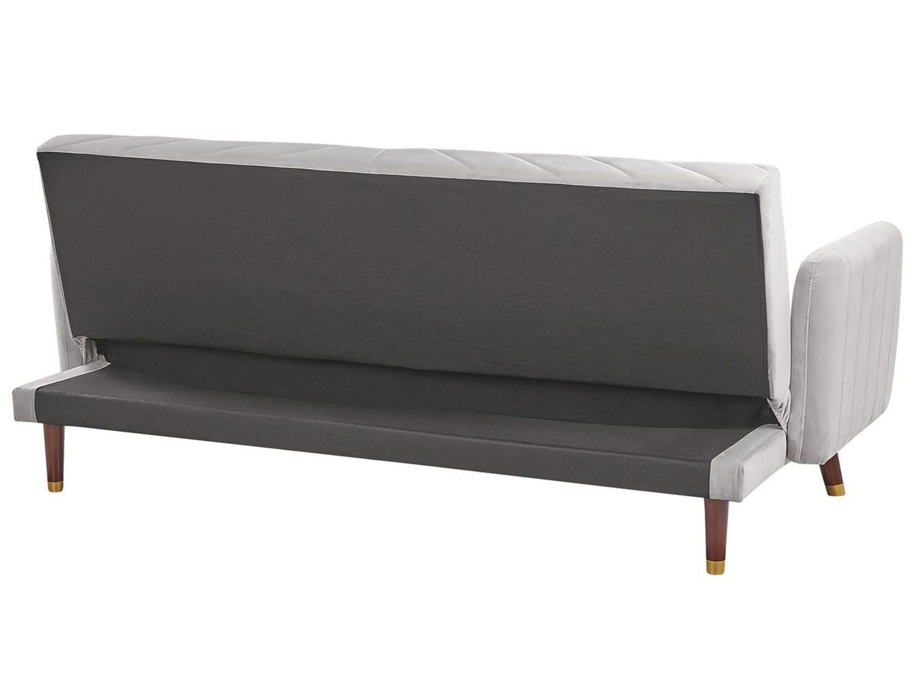 Sofa Bed SENJA Velvet Light Grey 3 Seater