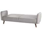 Sofa Bed SENJA Velvet Light Grey 3 Seater