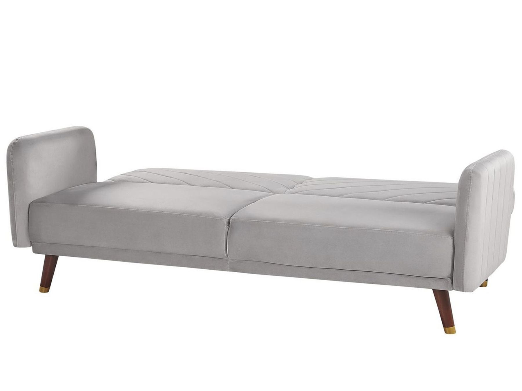 Sofa Bed SENJA Velvet Light Grey 3 Seater