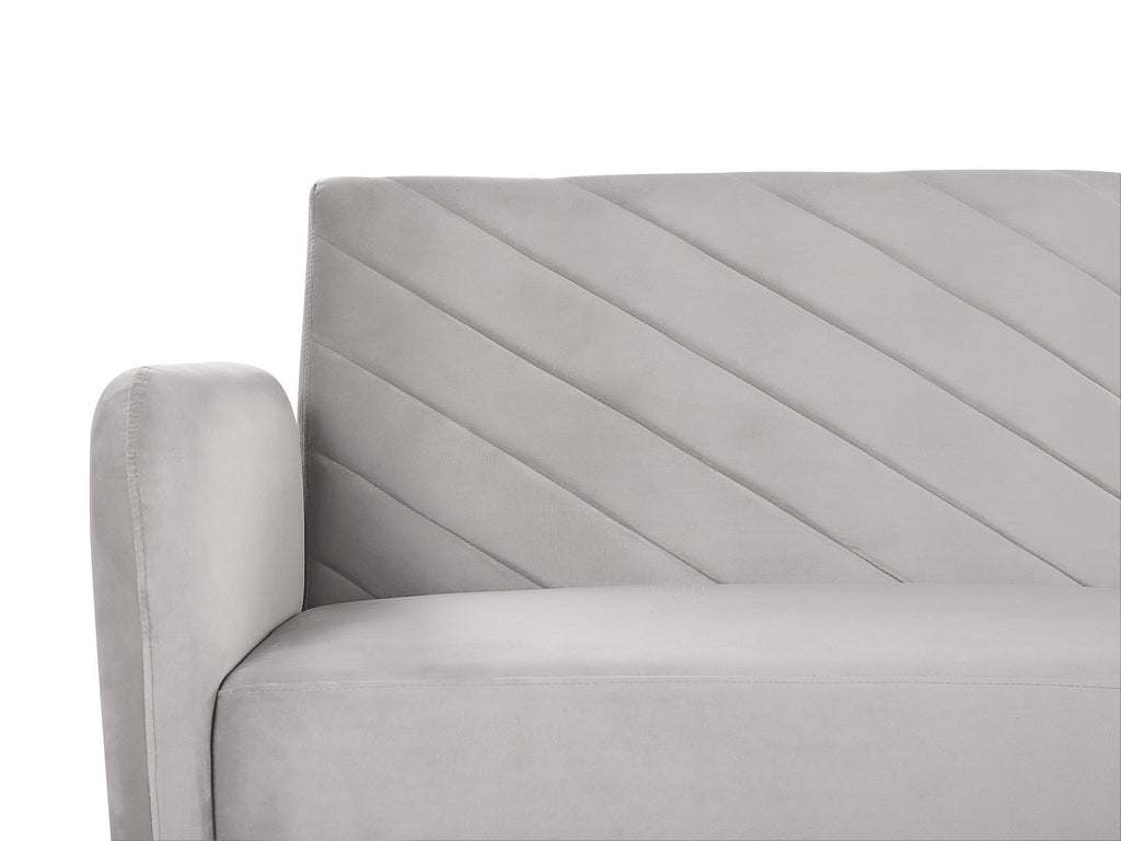 Sofa Bed SENJA Velvet Light Grey 3 Seater