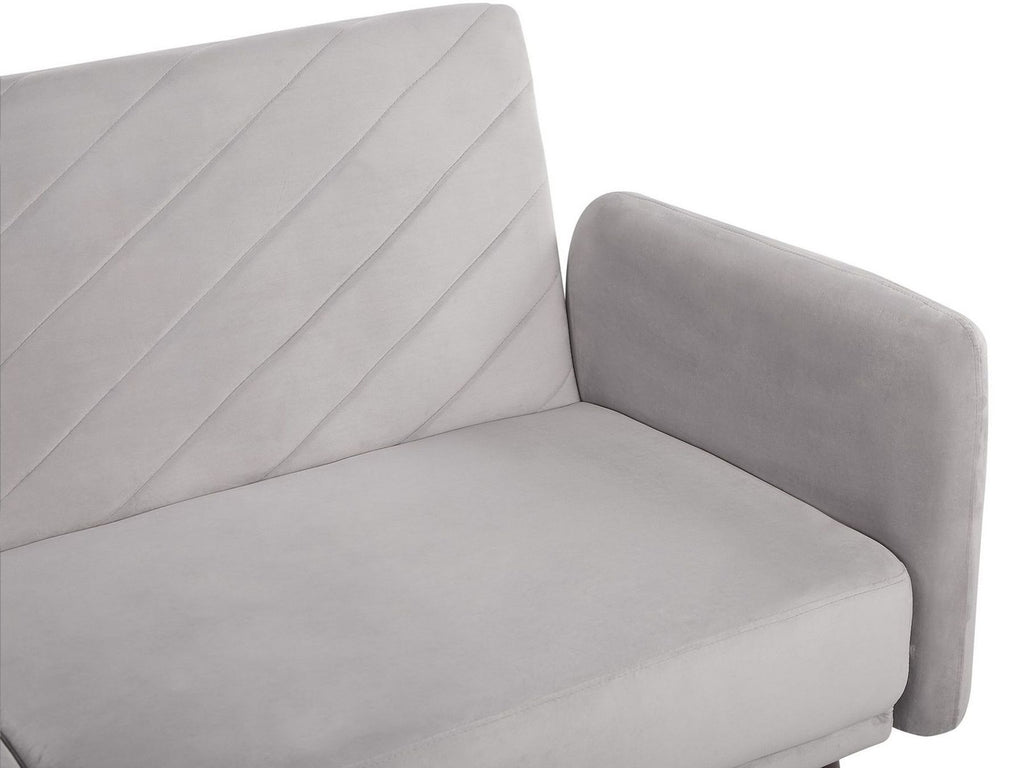 Sofa Bed SENJA Velvet Light Grey 3 Seater