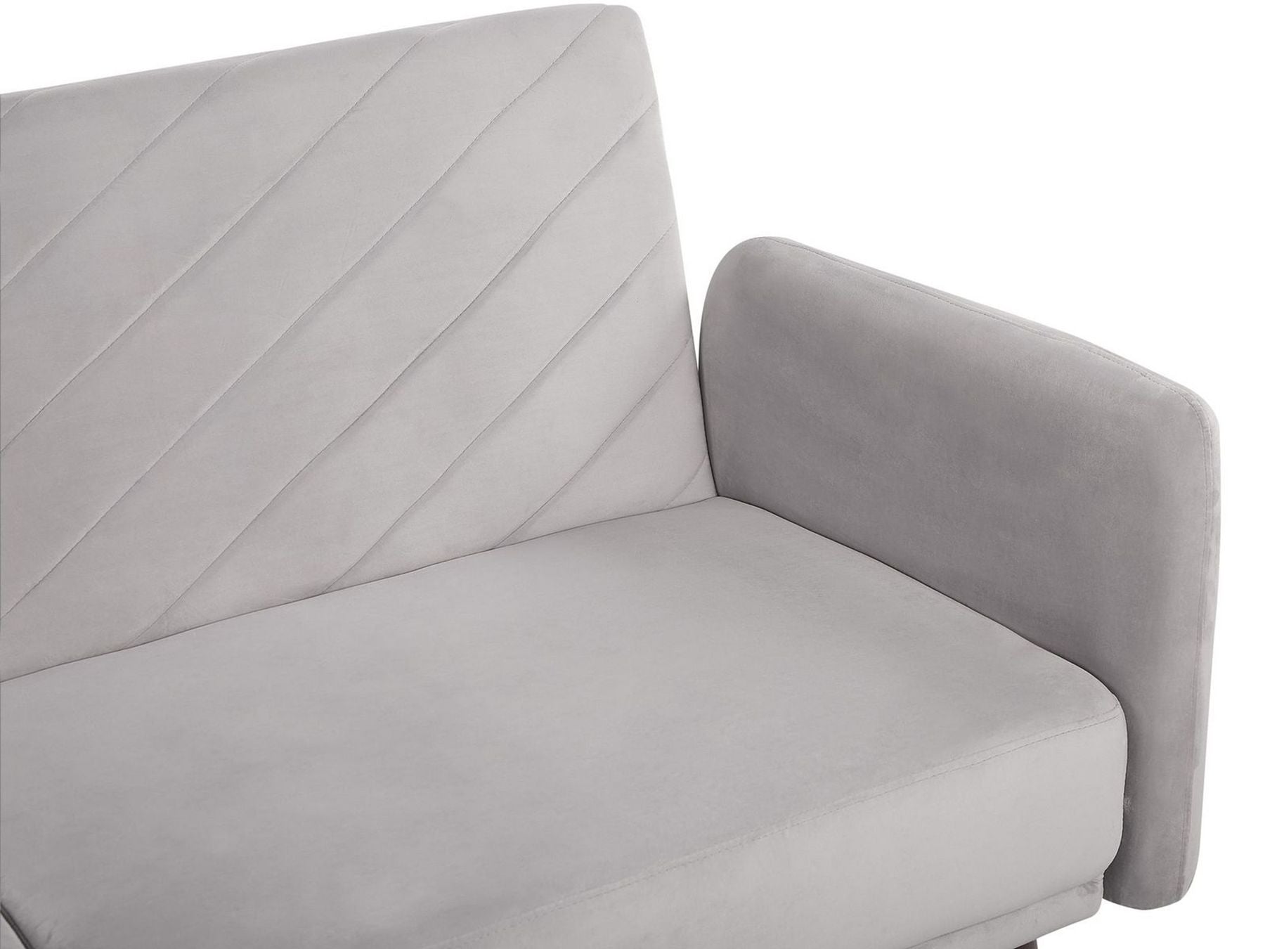 Sofa Bed SENJA Velvet Light Grey 3 Seater