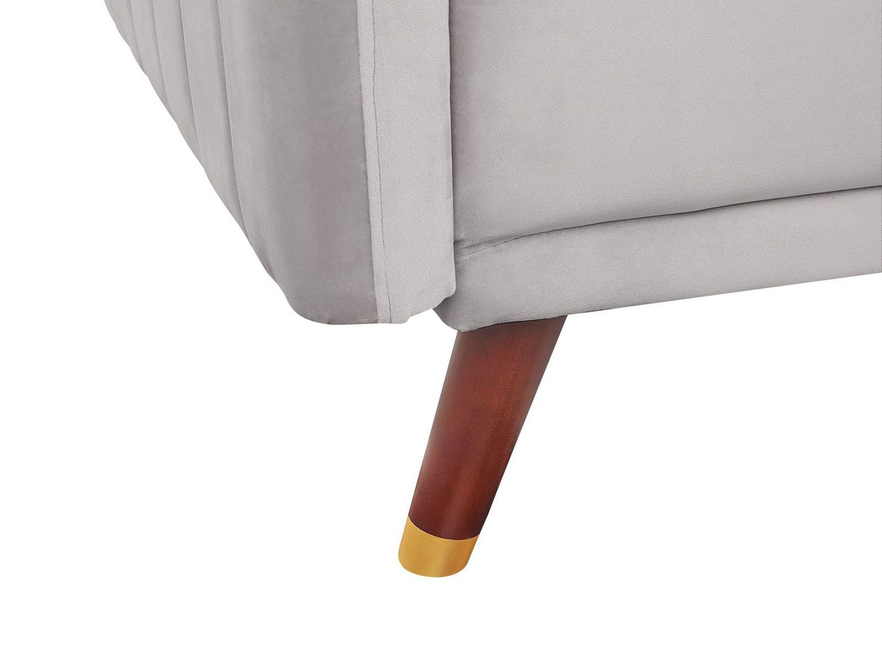 Sofa Bed SENJA Velvet Light Grey 3 Seater