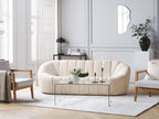 3 Seater Boucle Fabric Sofa White LOMMA