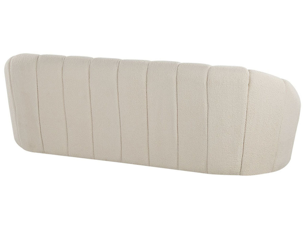 3 Seater Boucle Fabric Sofa White LOMMA