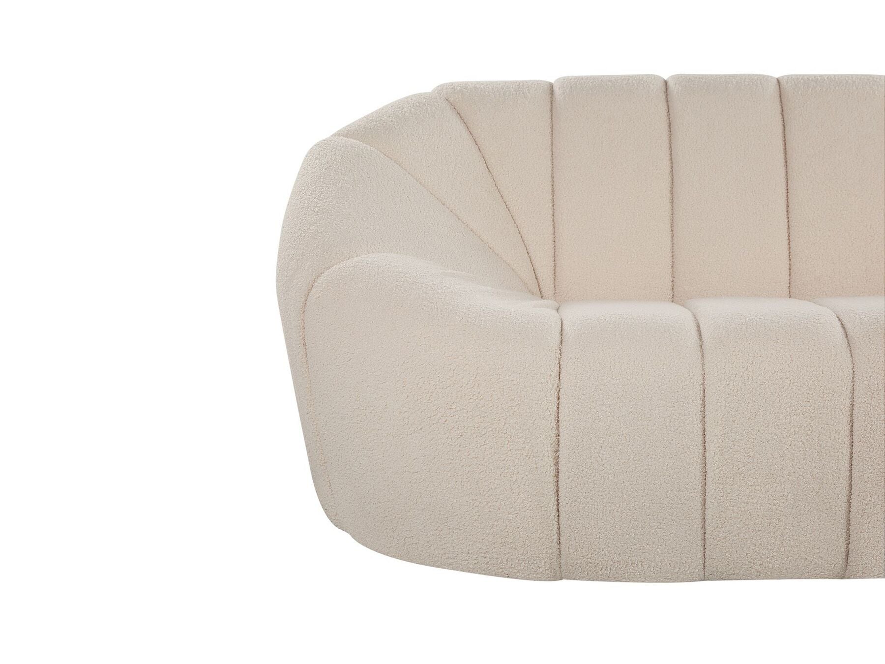 3 Seater Boucle Fabric Sofa White LOMMA