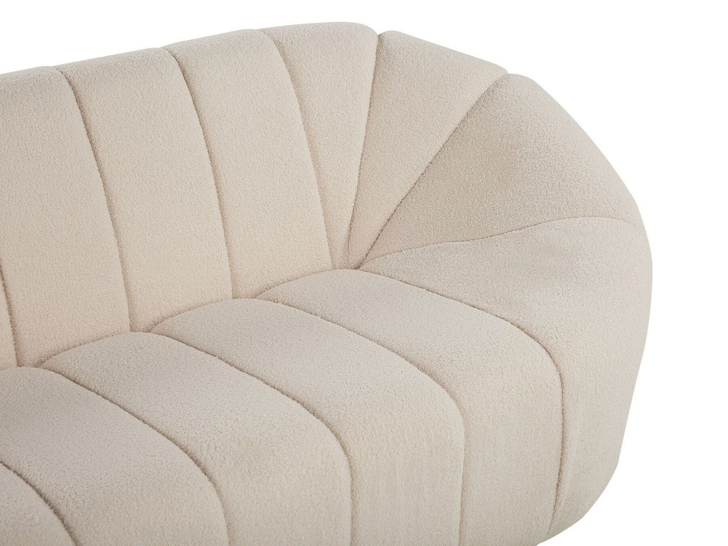 3 Seater Boucle Fabric Sofa White LOMMA