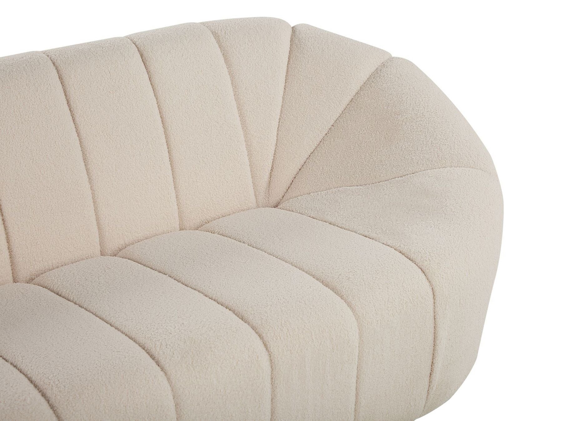 3 Seater Boucle Fabric Sofa White LOMMA