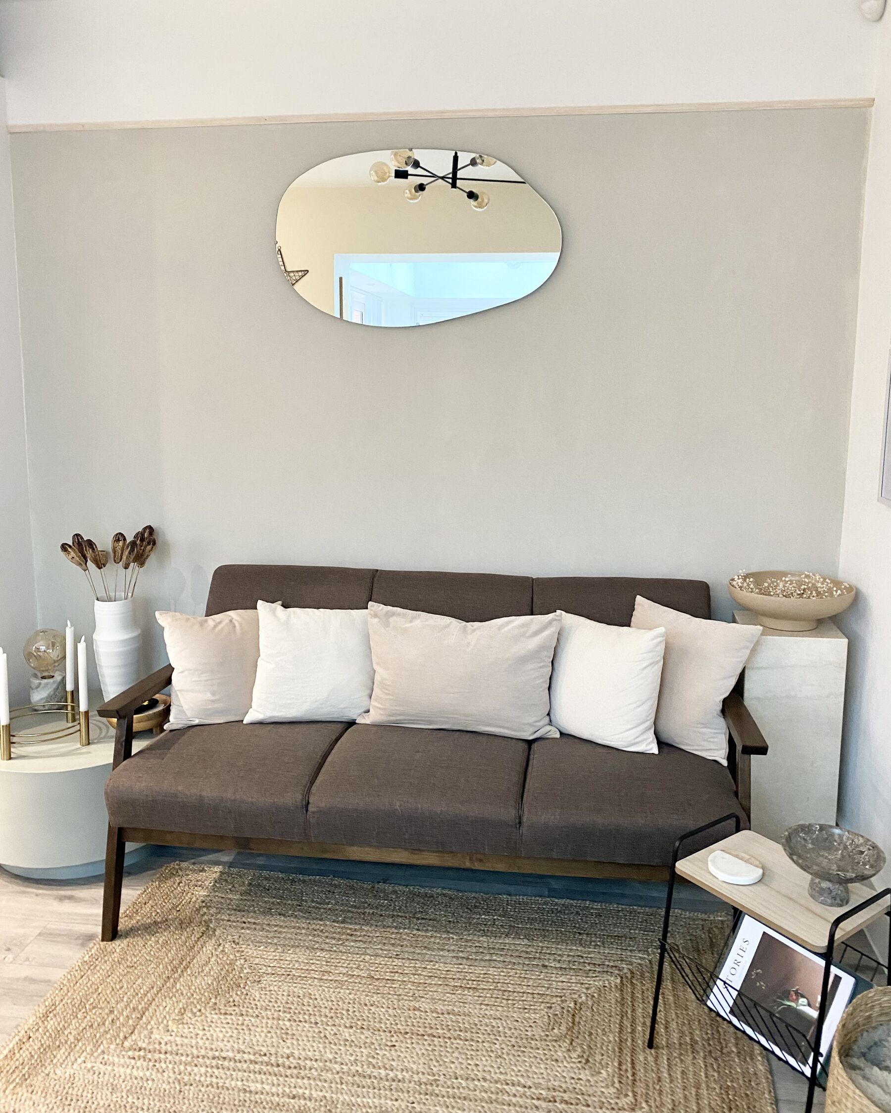 3 Seater Fabric Sofa Brown ASNES