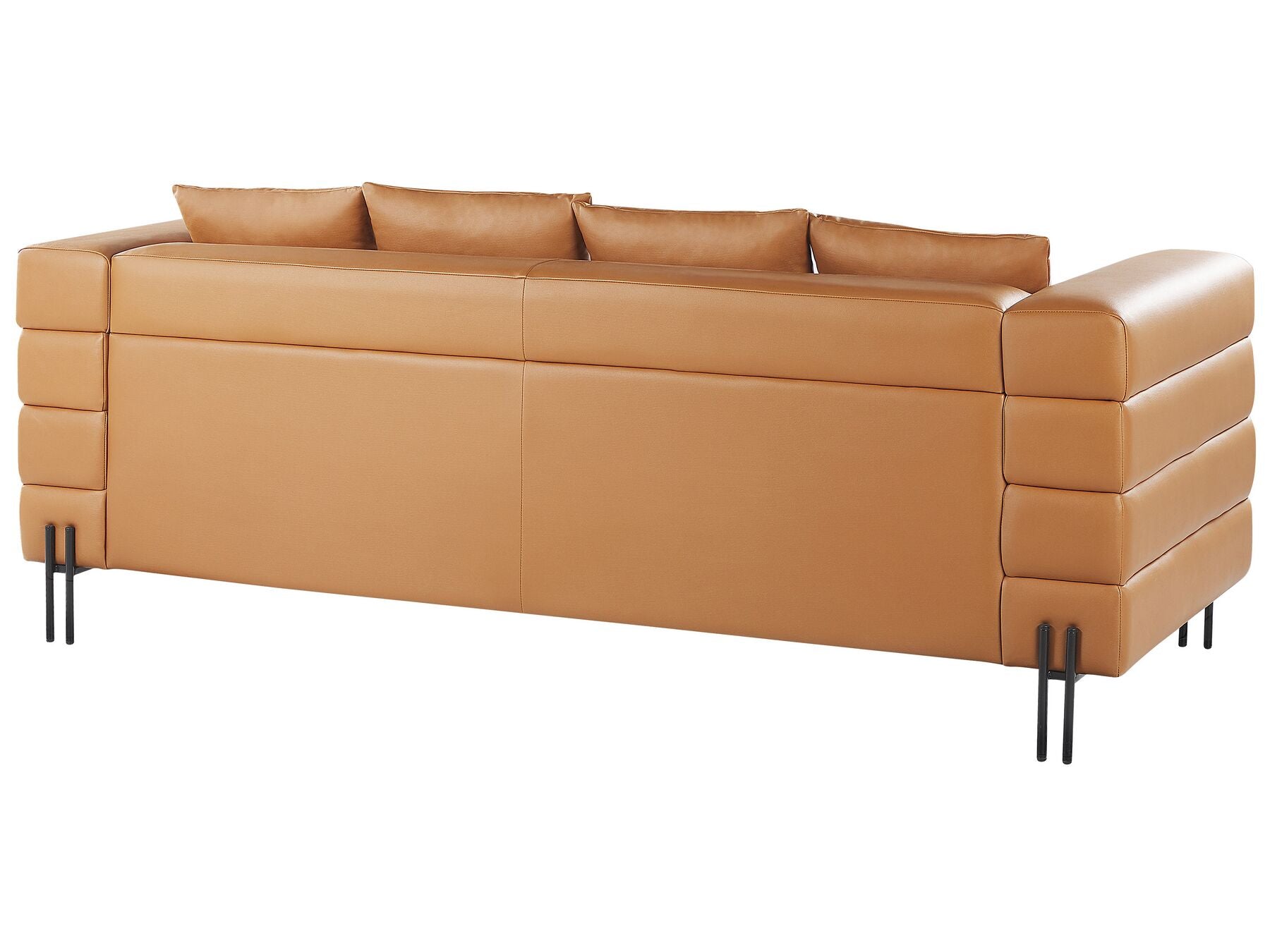 3 Seater Faux Leather Sofa Brown GRANNA