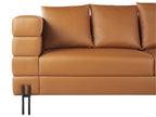 3 Seater Faux Leather Sofa Brown GRANNA
