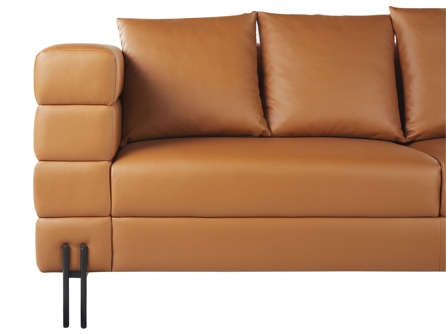 3 Seater Faux Leather Sofa Brown GRANNA