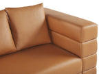 3 Seater Faux Leather Sofa Brown GRANNA