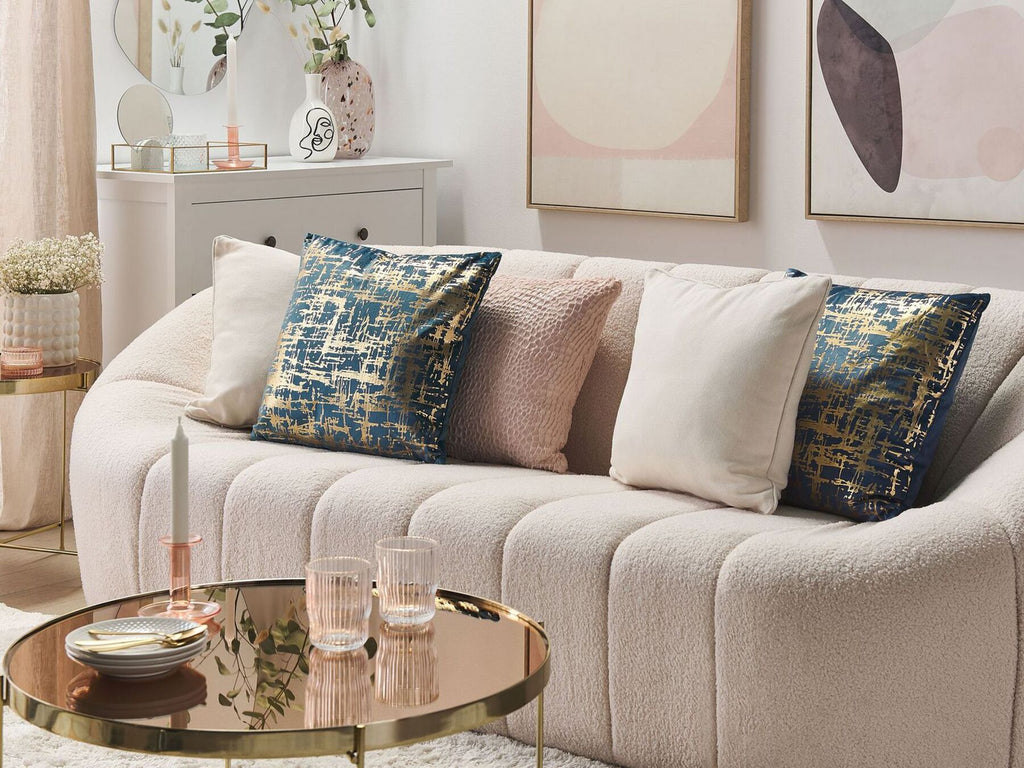 3 Seater Boucle Fabric Sofa White LOMMA