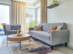 Sofa Bed VEHKOO Fabric Light Grey 3 Seater